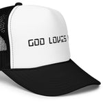 God Loves U - Trucker Hat - Black/White